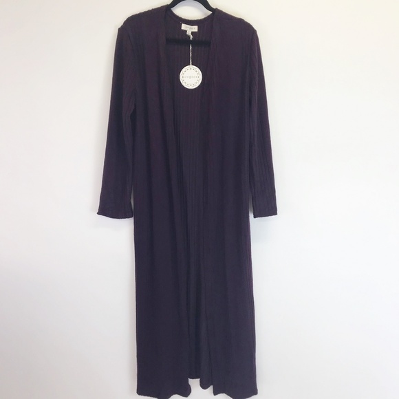 Umgee Plum Soft Duster Cardigan Sweater - Picture 2 of 8